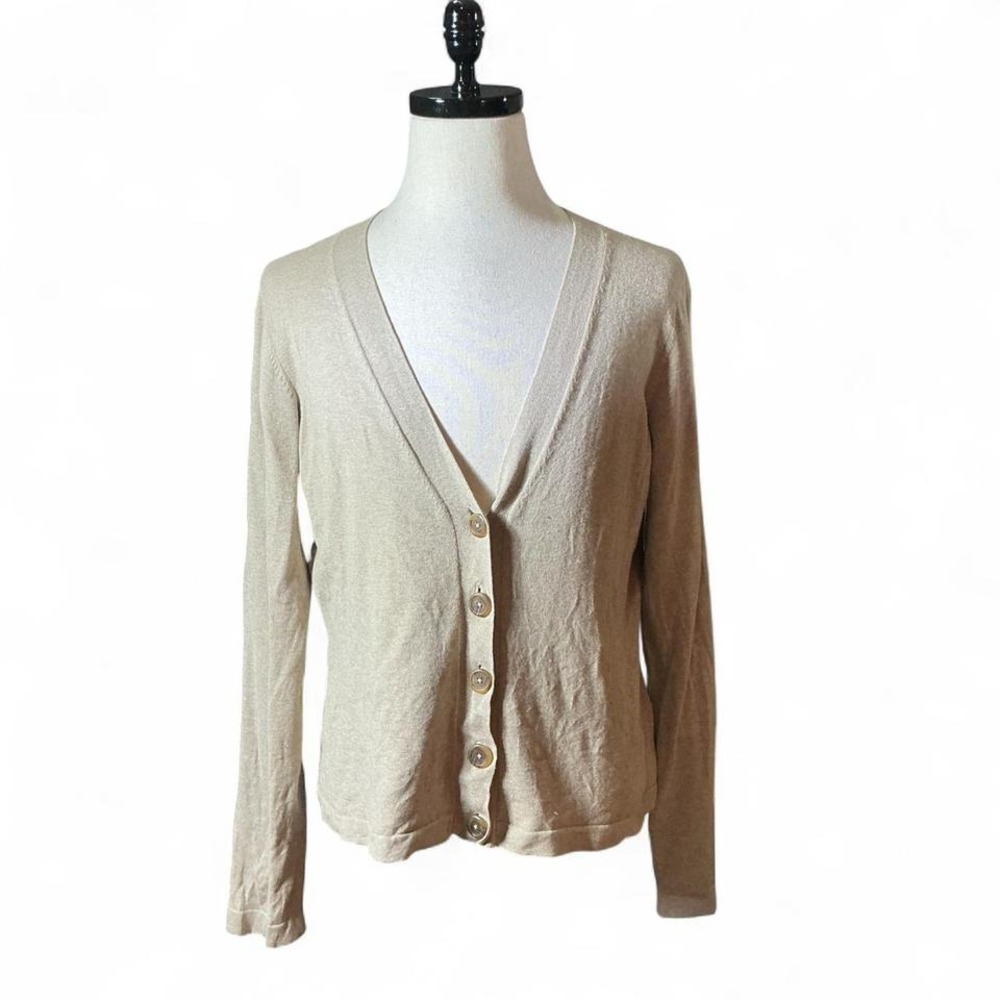 Banana Republic Lightweight Silk Blend V Neck‎ Button Front Cardigan Sweater XL